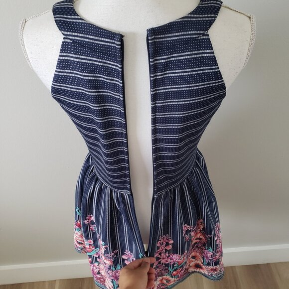 Trixxi Mixed print Fit &Flare Sun Dress Blue Size 7 - Picture 10 of 13